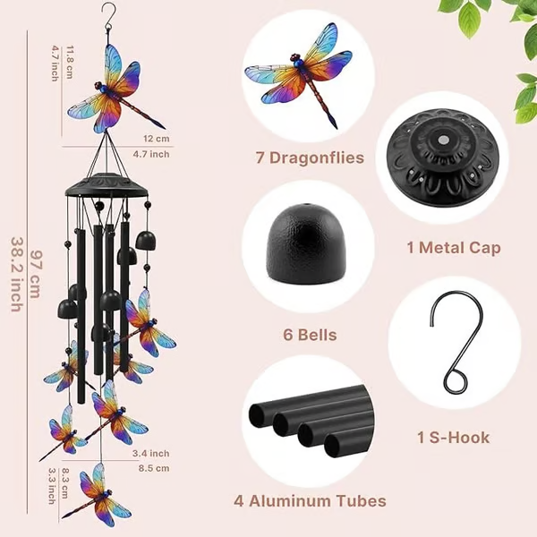 🔥 HOT SALE – 🐦 Colorful Hummingbird Wind Chime | Vintage Metal Bells & Tubes