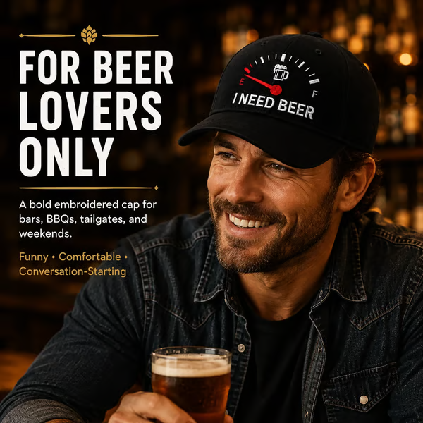 🔥 LAST DAY 50% OFF – 🍺 I NEED BEER Embroidered Cap | Funny Unisex Hat