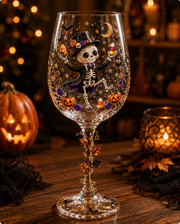 🔥 LAST DAY 50% OFF – 🎃 6-Piece 3D Halloween Wine Glass Gift Set 🍷