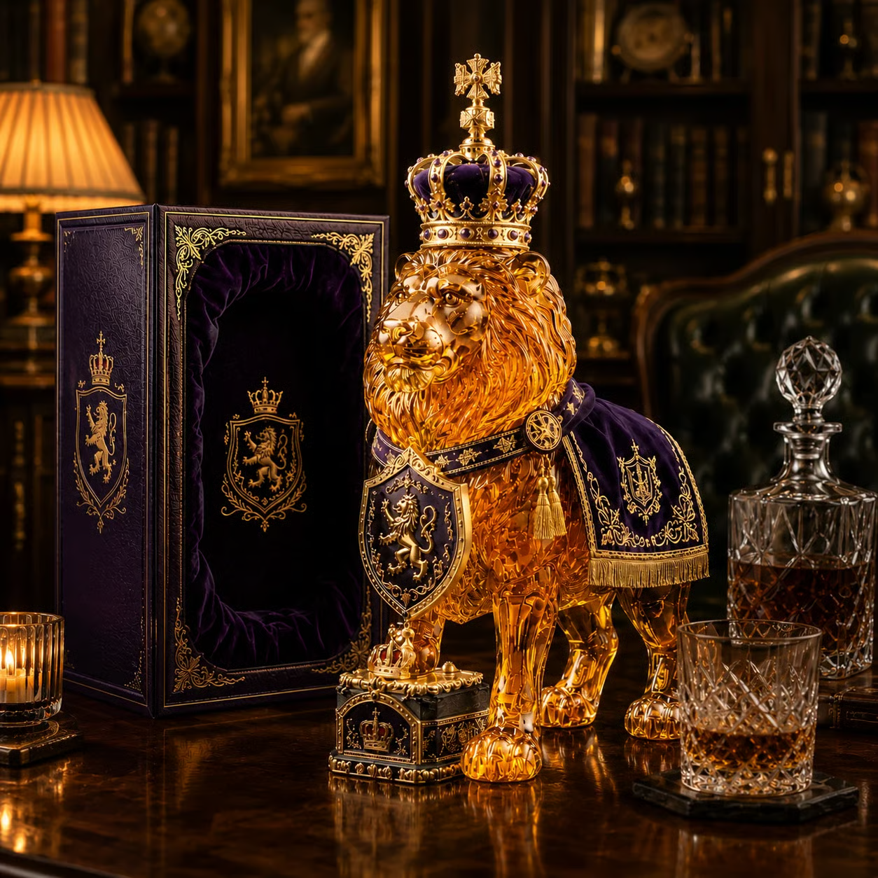 👑 87th Anniversary Royal Lion Whiskey Bottle – Regal Collector’s Edition 🦁
