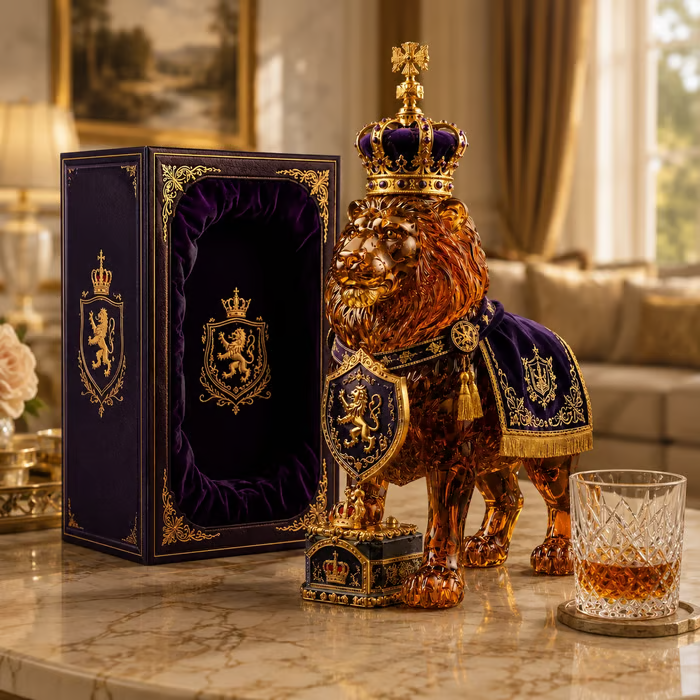 👑 87th Anniversary Royal Lion Whiskey Bottle – Regal Collector’s Edition 🦁