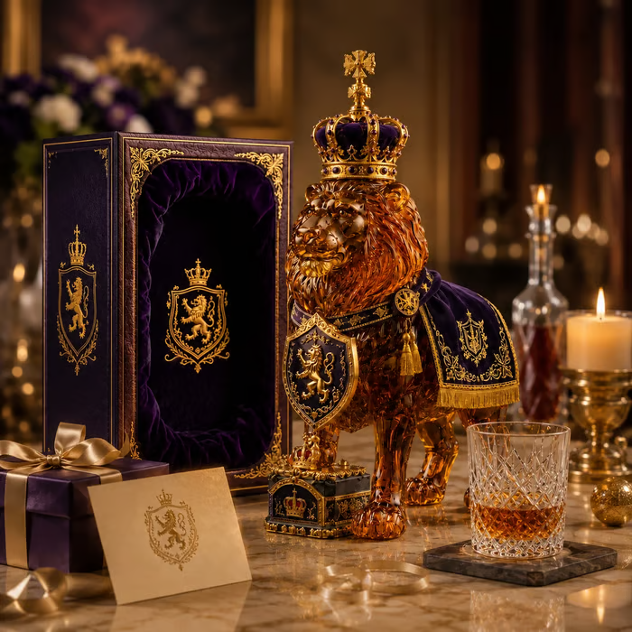 👑 87th Anniversary Royal Lion Whiskey Bottle – Regal Collector’s Edition 🦁