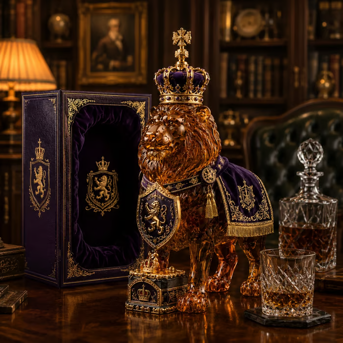 👑 87th Anniversary Royal Lion Whiskey Bottle – Regal Collector’s Edition 🦁