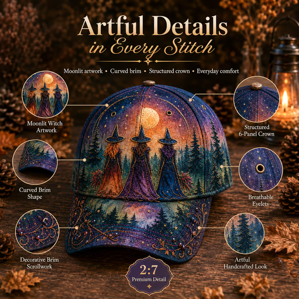 🔥 LAST DAY 50% OFF | 🌙 Witchy Moonlight Cap 🧙‍♀️🧢