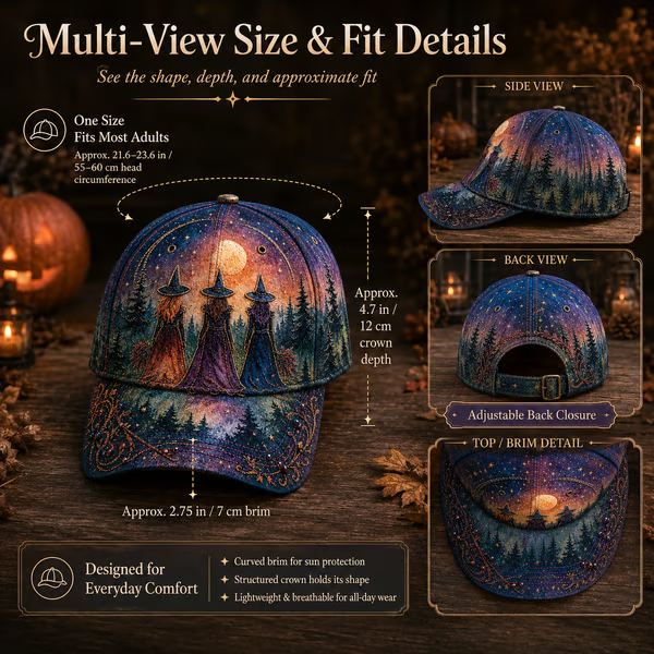 🔥 LAST DAY 50% OFF | 🌙 Witchy Moonlight Cap 🧙‍♀️🧢