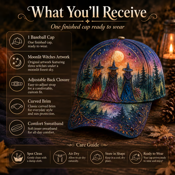 🔥 LAST DAY 50% OFF | 🌙 Witchy Moonlight Cap 🧙‍♀️🧢