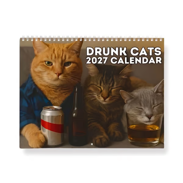 🔥 LAST DAY — 50% OFF! 🍺🐱 Drunk Cats 2027 Calendar
