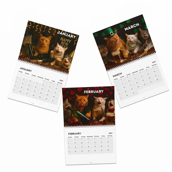 🔥 LAST DAY — 50% OFF! 🍺🐱 Drunk Cats 2027 Calendar