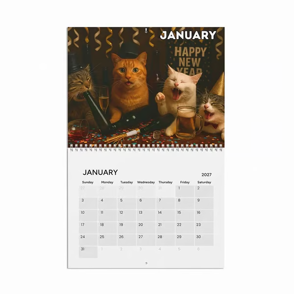 🔥 LAST DAY — 50% OFF! 🍺🐱 Drunk Cats 2027 Calendar