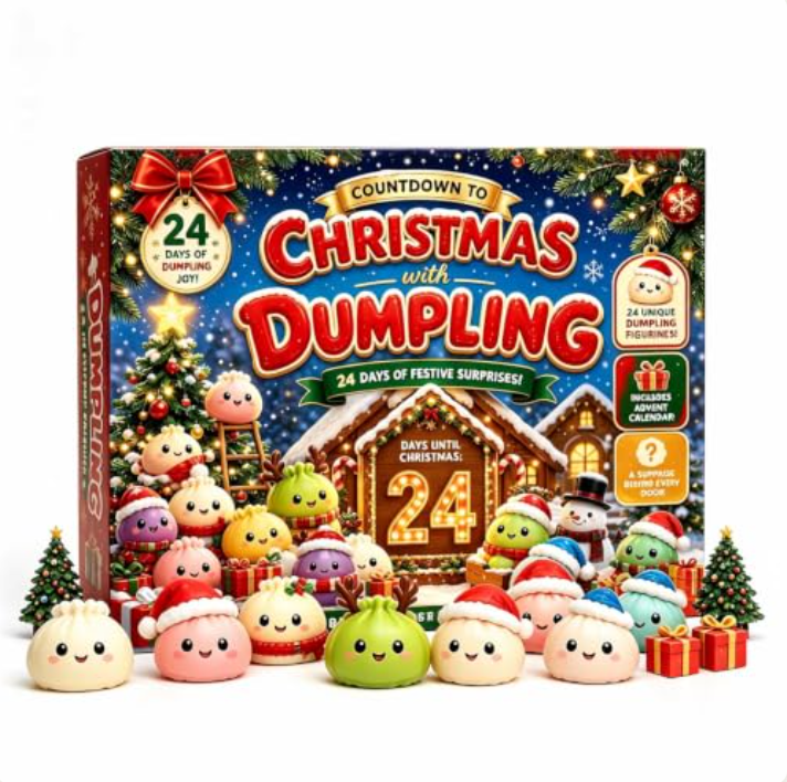 🎄 2026 Christmas Squishy Advent Calendar – 24-Day Dumpling Squishy Toy Surprise