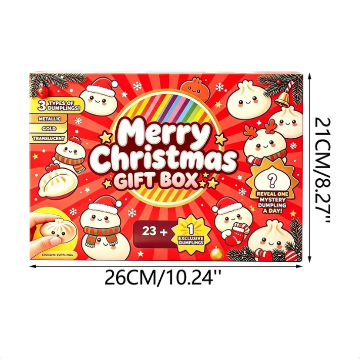 🎄 2026 Christmas Squishy Advent Calendar – 24-Day Dumpling Squishy Toy Surprise