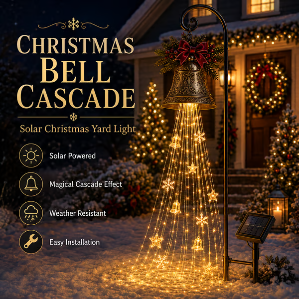 Hot Sale 49% OFF-🎄 Solar Christmas Bell Cascade Lights – Magical Outdoor Holiday Yard Decor