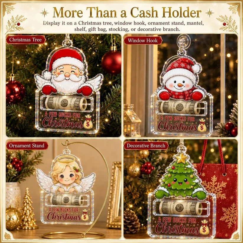 🎄 50% OFF – Crystal Acrylic Money Holder Christmas Ornament