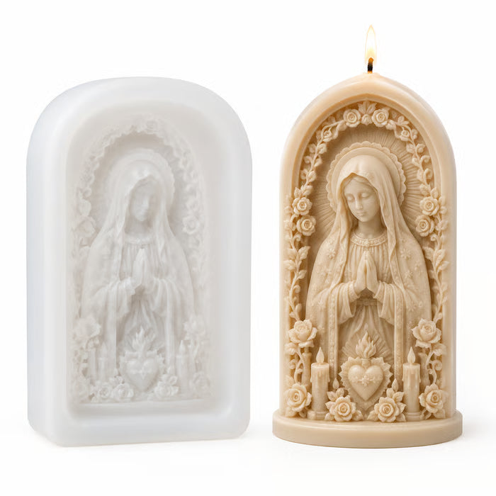 ⏳ Last Day 49% OFF – ✝️ 2-Piece Good Shepherd Jesus 3D Candle Mold Set | Sculpted Cross, Lamb & Floral Relief for Faith-Inspired Handmade Candles 🕯️✨